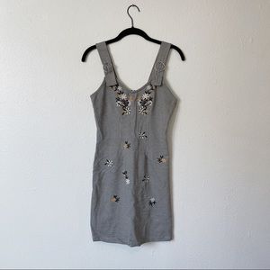 Topshop Flower Embroidered Mini Dress